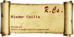Rieder Csilla névjegykártya